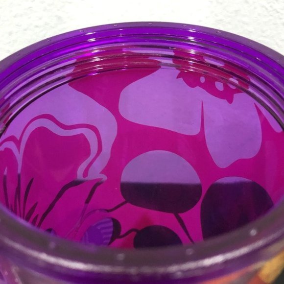 2014 STARBUCKS 24 Oz. VENTI Cold Cup Tumbler PURPLE RED Hibiscus No Straw RARE - Picture 7 of 10